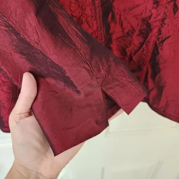 Chico's Metallic Red Crinkle Blazer Jacket Holiday Christmas Evening Dressy M - Picture 4 of 9